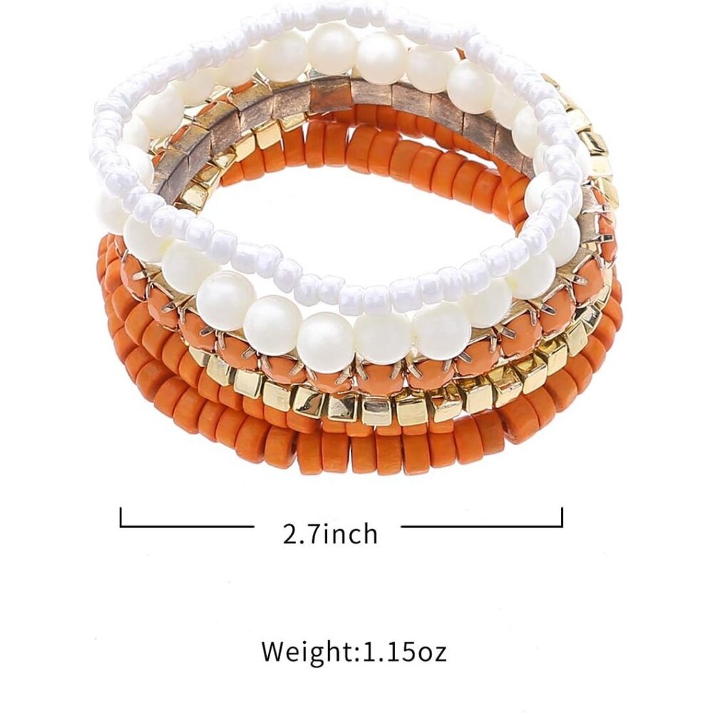 Bold Bohemian Beads Stackable Bracelet Set Adjust… - image 6
